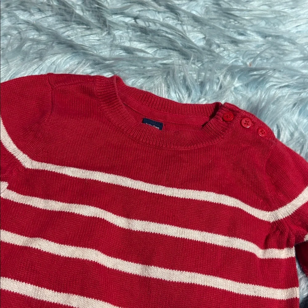 baby GAP Red and White Striped Knit Sweater